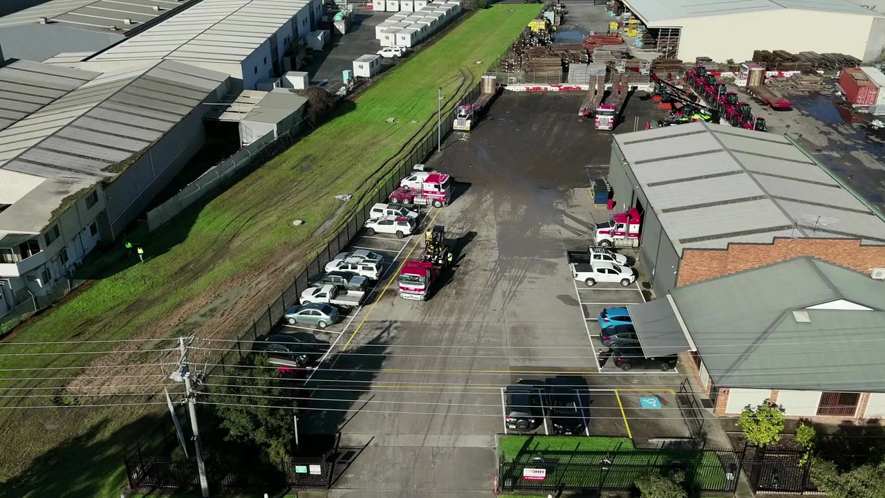 Aerial view of the DHH depot and fleet